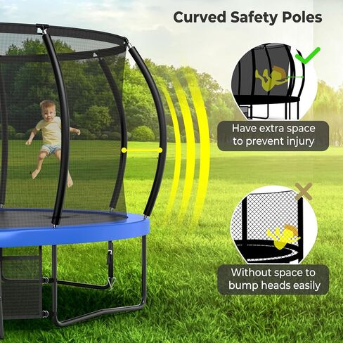 ترقية lyromix 12 14 15 16FT الترامبولين للأطفال والكبار، الترامبولين في الهواء الطلق مع أعمدة منحنية، الترامبولين على شكل اليقطين مع الرش، الرهانات، الضوء، حقيبة تخزين للأطفال عائلة وقت سعيد in Kuwait
