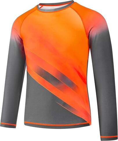 VAYAGER Boys Rash Guard Swim Shirt Long Sleeve for Kids Youth UPF+ 50 Sun Protection Rashguard Water Swimming Fishing Shirts in Saudi Arabia