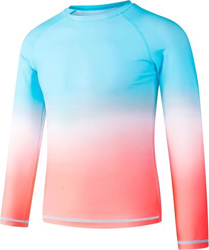 VAYAGER بنين طفح الحرس السباحة قميص طويل الأكمام للأطفال الشباب UPF + 50 حماية من الشمس Rashguard المياه السباحة الصيد القمصان in Kuwait