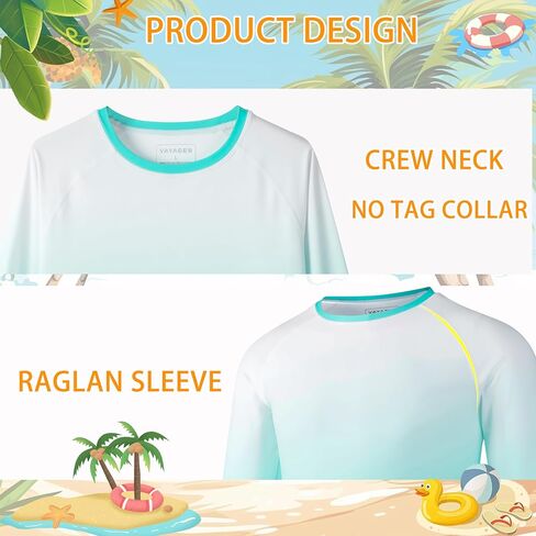 VAYAGER Boys Rash Guard Swim Shirt Long Sleeve for Kids Youth UPF+ 50 Sun Protection Rashguard Water Swimming Fishing Shirts in Saudi Arabia