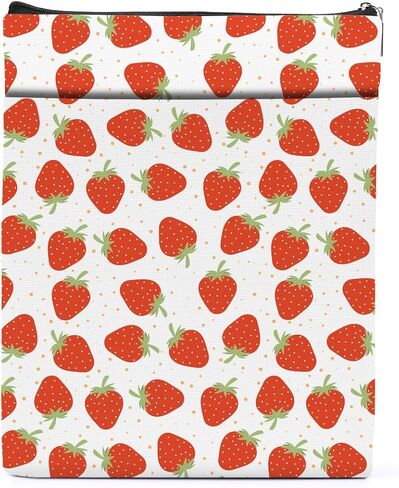 Book Sleeve Book Cover Book Lovers Gifts Book Club Gifts Bookish Gifts Book Protector Book Gifts for Readers Bibliophile Librarian Bookworm Mothers Day Graduation Birthday Strawberry Lover Gifts in Saudi Arabia