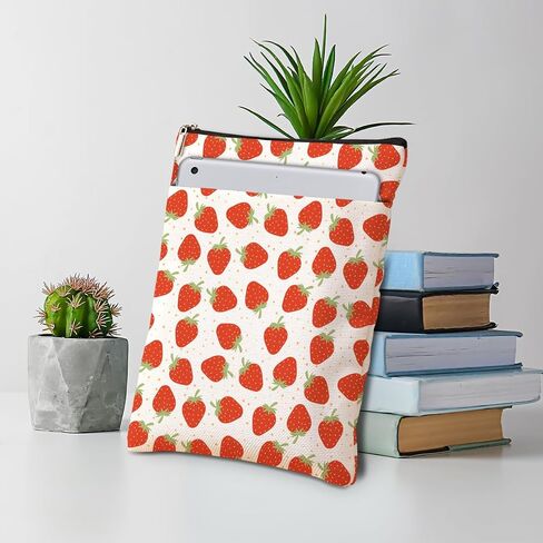 Book Sleeve Book Cover Book Lovers Gifts Book Club Gifts Bookish Gifts Book Protector Book Gifts for Readers Bibliophile Librarian Bookworm Mothers Day Graduation Birthday Strawberry Lover Gifts in Saudi Arabia