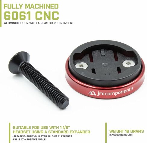 مكونات JRC Enkei Top Cap Bike Stem Mount | متوافق مع جميع موديلات أجهزة Wahoo Elemnt GPS | هيكل ألومنيوم 6061-T6 خفيف الوزن باستخدام الحاسب الآلي | مناسبة للاستخدام مع سماعة رأس مقاس 1 1/8 بوصة - باللون الأحمر in Saudi Arabia