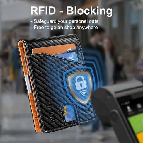 محفظة miyozi Airtag للرجال، مع مشبك نقود و11 بطاقة وجيب أمامي نحيف ومحفظة جلدية RFID مع صندوق هدايا in Saudi Arabia
