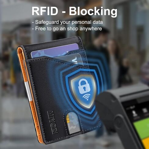 محفظة miyozi Airtag للرجال، مع مشبك نقود و11 بطاقة وجيب أمامي نحيف ومحفظة جلدية RFID مع صندوق هدايا in Saudi Arabia