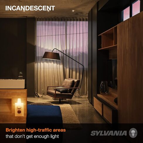 SYLVANIA Incandescent 7W C7 Night Light Bulb, E12 Candelabra Base, 40 Lumens, Clear Finish, 2850K, Warm White - 4 Pack (13545) in Saudi Arabia