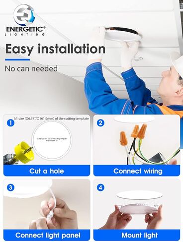 24 حزمة 5CCT إضاءة LED رفيعة للغاية 6 بوصة، إضاءة سفلية مع صندوق توصيل، 2700K/3000K/4000K/5000K/6500K قابلة للتحديد، 12W 110W Eqv، مصابيح ويفر قابلة للتعتيم، 1050LM ضوء غائر LED، ETL in Kuwait
