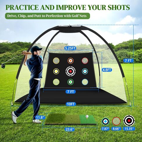 شبكة جولف Ktaxon، مجموعة تدريب شبكة تدريب الجولف مقاس 10×7 أقدام in Kuwait