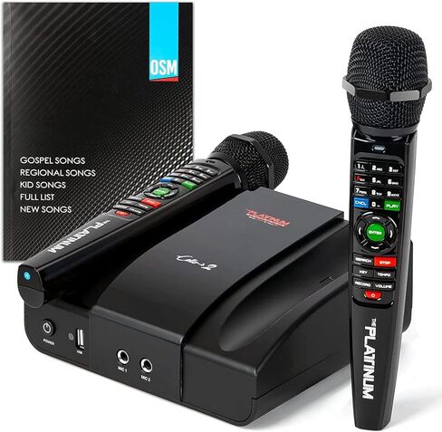 The Platinum Karaoke Machine adutls Comes with 2upgraded Wireless miceophones Features Over 23k Songs 7k Filipino Tagalog 4k Hind 12k English in Kuwait