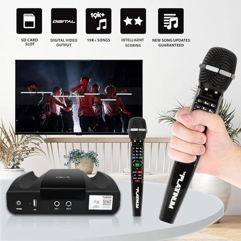 The Platinum Karaoke Machine adutls Comes with 2upgraded Wireless miceophones Features Over 23k Songs 7k Filipino Tagalog 4k Hind 12k English in Kuwait