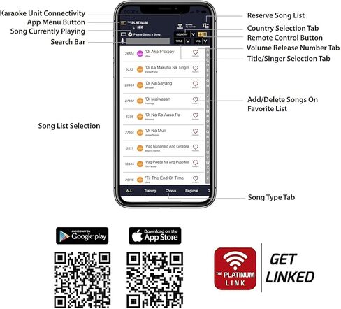 The Platinum Karaoke Machine adutls Comes with 2upgraded Wireless miceophones Features Over 23k Songs 7k Filipino Tagalog 4k Hind 12k English in Kuwait
