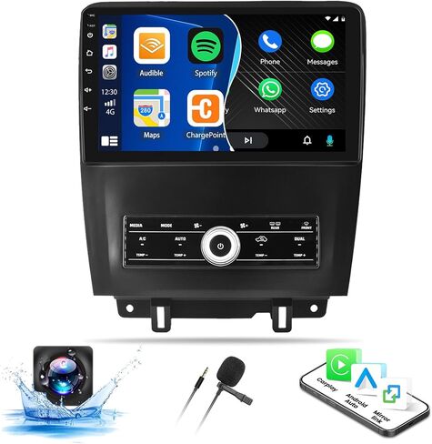 2+64G Android Car Stereo for Ford Mustang 2010-2014 with Apple Carplay Android Auto Mirror Link 10.1 inch Touch Screen FM RDS HiFi Bluetooth WiFi GPS+Camera&MIC in Kuwait
