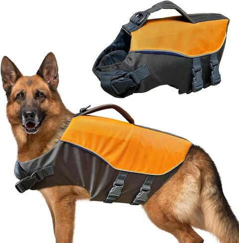 KONG Aqua Pro Dog Flotation Life Jacket Vest, Swimming Float Aid with Safety Handle, Adjustable Comfortable Durable Preserver High Buoyancy Coat (Large) in Saudi Arabia