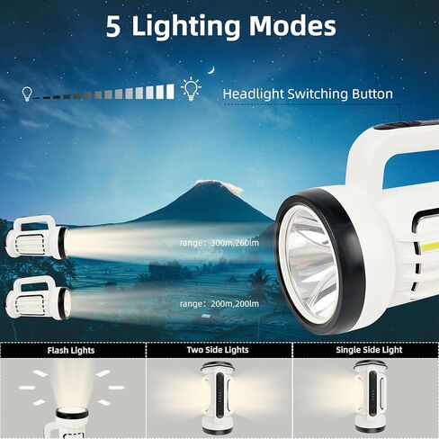 Camping Lantern,LED Battery Powered Camping Lights Outdoor Portable Lights with Rechargeable Flashlights,3 Light Modes Lanterns for Power Outages,Emergency,Hiking in Kuwait