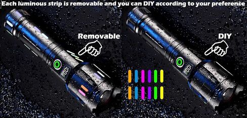 مصباح يدوي LED، مصابيح كاشفة قابلة لإعادة الشحن لومن عالي السطوع 990000 لومن، 5 أوضاع ضوء فلاش تكتيكي قوي IPX7 مقاوم للماء تركيز زوومابلي للتخييم في حالات الطوارئ ومعدات المشي لمسافات طويلة الأساسية وصيد الأسماك في المنزل in Kuwait