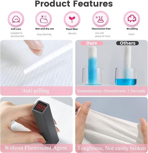 50 Pieces Compressed Towels Tablets, Portable Disposable Cotton Hypoallergenic Dehydrated Expandable Compressed Face Towels Travel Washcloths Coin Tissues for Home Beauty and Outdoors Hiking Camping in Saudi Arabia