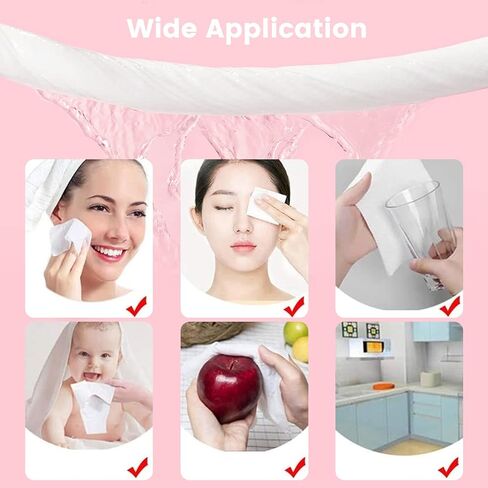 50 Pieces Compressed Towels Tablets, Portable Disposable Cotton Hypoallergenic Dehydrated Expandable Compressed Face Towels Travel Washcloths Coin Tissues for Home Beauty and Outdoors Hiking Camping in Saudi Arabia