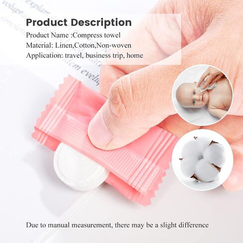 50 Pieces Compressed Towels Tablets, Portable Disposable Cotton Hypoallergenic Dehydrated Expandable Compressed Face Towels Travel Washcloths Coin Tissues for Home Beauty and Outdoors Hiking Camping in Saudi Arabia