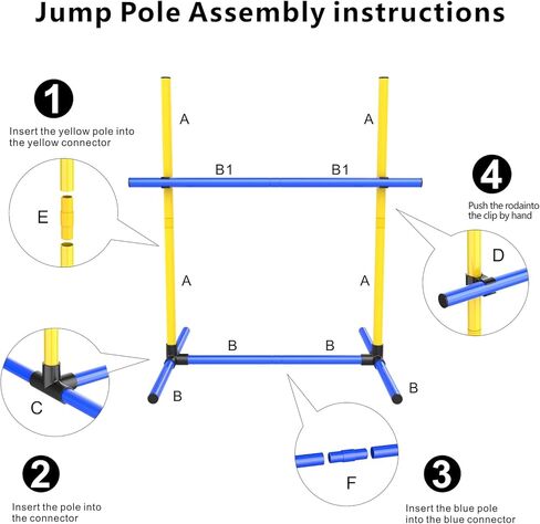معدات تدريب حواجز القفز للكلاب من MAICOBI، في الأماكن المغلقة أو الهواء الطلق، معدات تدريب خفة الحركة للكلاب، دورة عوائق القفز للكلاب في الهواء الطلق، معدات الملعب، حقيبة حمل (مجموعة واحدة) in Kuwait