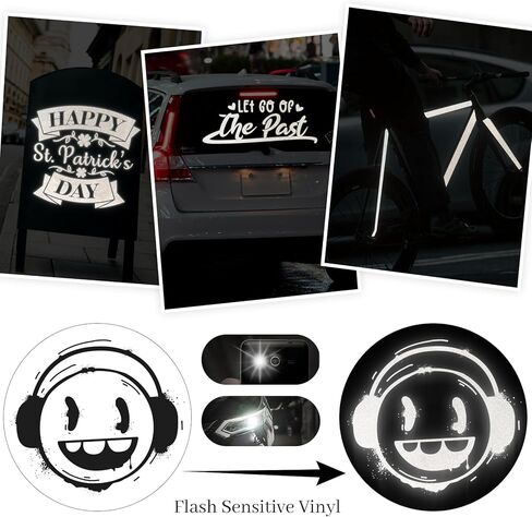 لفة فينيل دائمة من الفينيل العاكس باللون الأسود من GIRAFVINYL - مقاس 12 بوصة × 6 أقدام من الفينيل اللاصق الأسود العاكس للحرف اليدوية والسيارة والديكور المنزلي (أسود) in Saudi Arabia