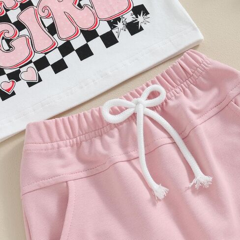 Hnyenmcko Toddler Baby Girl Boy Summer Outfits Short Sleeve Letter Print T Shirt Shorts Sets 2Pcs Cute Baby Clothes in Kuwait