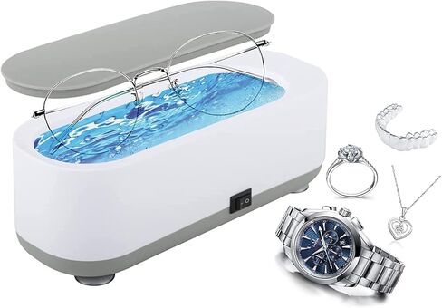 Ultrasonic Cleaner,Ultrasonic Jewelry Cleaner,Ultrasound Clean Machine Professional Sonic Portable Household Cleaner for Cleaning Jewelry,Eyeglass, Watches,Coins, Makeup Brush, Silver White in Kuwait