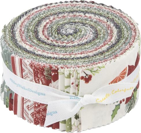 Katherine Lenius Yuletide Forest Rolie Polie 40 2.5-inch Strips Jelly Roll Riley Blake RP-13540-40 in Saudi Arabia