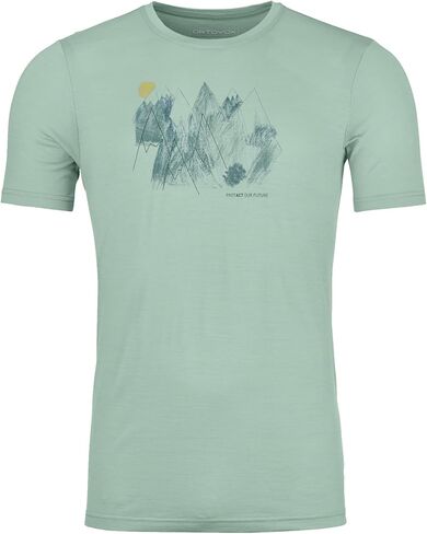 تي شيرت Ortovox للرجال 140 Cool MTN Playground، تي شيرت من صوف ميرينو بأكمام قصيرة وطبقة أساسية لتسلق جبال الألب وتسلق الجبال in Kuwait