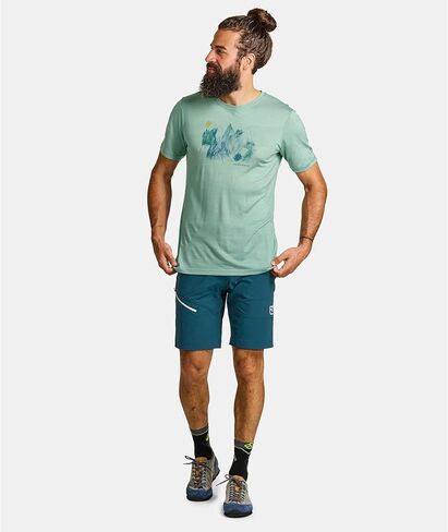 تي شيرت Ortovox للرجال 140 Cool MTN Playground، تي شيرت من صوف ميرينو بأكمام قصيرة وطبقة أساسية لتسلق جبال الألب وتسلق الجبال in Kuwait