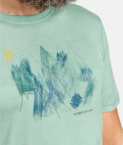 تي شيرت Ortovox للرجال 140 Cool MTN Playground، تي شيرت من صوف ميرينو بأكمام قصيرة وطبقة أساسية لتسلق جبال الألب وتسلق الجبال in Kuwait