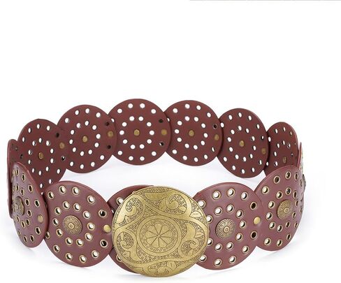 Concho Belts for Women Western Style, Vintage Wide Leather Belt, Circle Whippy Concho Belts, Boho Moroccan Belt Black in Saudi Arabia