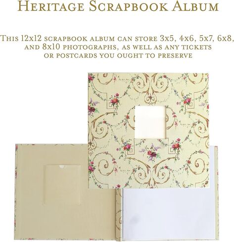 Anna Griffin Happy Scrapbook Album - Fabric Post-Bound Album for Scrapbooking - Keep & Organize Memories with Pictures, Journals, Letters or Postcards in a Hard Bound 10 Page Protectors, 12" x 12" in Saudi Arabia