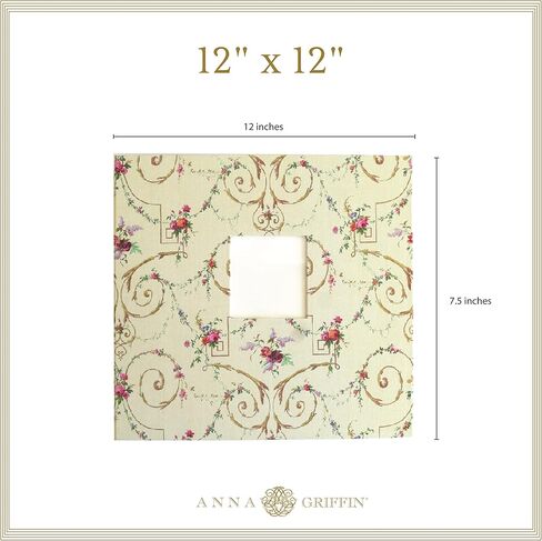 Anna Griffin Happy Scrapbook Album - Fabric Post-Bound Album for Scrapbooking - Keep & Organize Memories with Pictures, Journals, Letters or Postcards in a Hard Bound 10 Page Protectors, 12" x 12" in Saudi Arabia
