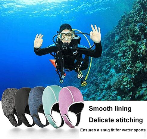 2mm Scuba Diving Hood Thermal Neoprene Wetsuit Hat Cap with Chin Strap Adjustable Diving Cap Swimming Cap Surfing Thermal Hood Beanie Headgear for Snorkeling Kayaking Sailing Canoeing Water Sports in Saudi Arabia