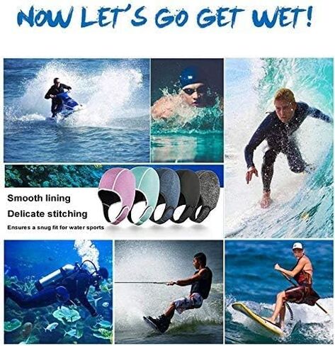 2mm Scuba Diving Hood Thermal Neoprene Wetsuit Hat Cap with Chin Strap Adjustable Diving Cap Swimming Cap Surfing Thermal Hood Beanie Headgear for Snorkeling Kayaking Sailing Canoeing Water Sports in Saudi Arabia