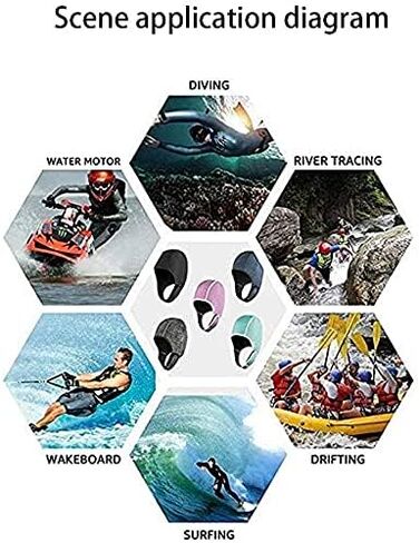 2mm Scuba Diving Hood Thermal Neoprene Wetsuit Hat Cap with Chin Strap Adjustable Diving Cap Swimming Cap Surfing Thermal Hood Beanie Headgear for Snorkeling Kayaking Sailing Canoeing Water Sports in Saudi Arabia
