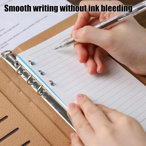 Koogel 100PCS A6 Refill Paper, 6 Holes Loose Leaf Paper 200 Lined Pages 2PCS PVC Pockets 160PCS Index Tabs with Ruler 5PCS Binder Dividers for School Office in Saudi Arabia