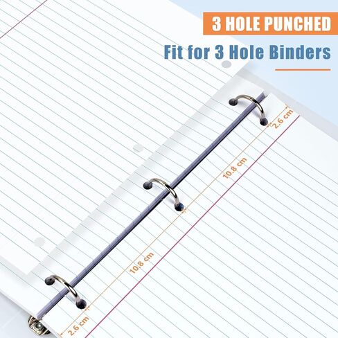 ورق دفتر فضفاض مقاس 8 × 10.5 بوصة لـ 3 مجلدات حلقية، عبوتين من ورق حشو مسطر واسع 3 فتحات، ورق كتابة للمنزل والمكتب والمدرسة والكلية (500 ورقة/حزمة، 80 جرامًا للمتر المربع) in Kuwait