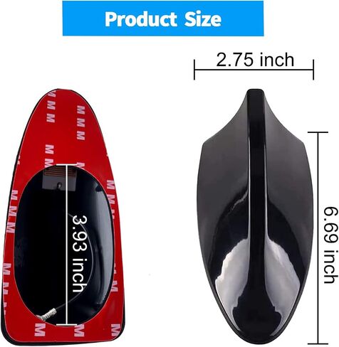 Pack-1 Shark Fin Antenna, Car Decorative Antenna Top Mounted Dummy Roof Aerial for Car Trunk SUV (Black) in Saudi Arabia