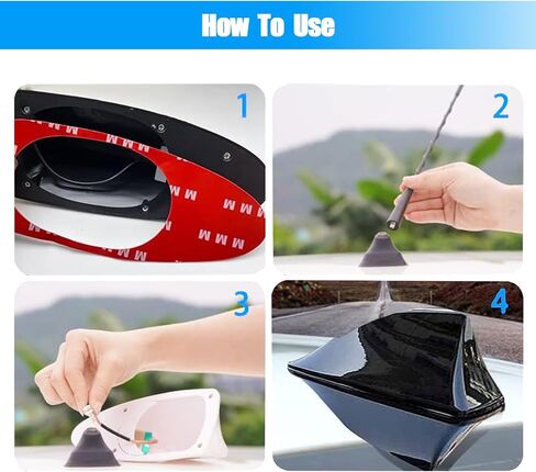 Pack-1 Shark Fin Antenna, Car Decorative Antenna Top Mounted Dummy Roof Aerial for Car Trunk SUV (Black) in Saudi Arabia