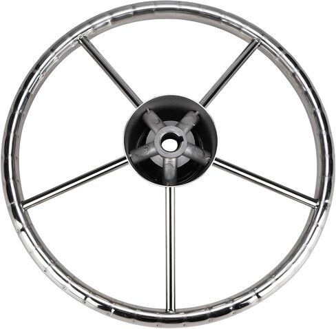 NovelBee 5-Spoke 13-1/2 Inch Destroyer Style Stainless Boat Steering Wheel for Marine,Yacht (Without Knob) in Saudi Arabia