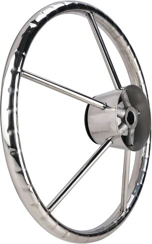 NovelBee 5-Spoke 13-1/2 Inch Destroyer Style Stainless Boat Steering Wheel for Marine,Yacht (Without Knob) in Saudi Arabia