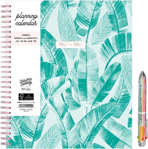 Color Me CourtneyAcademic يوليو 2024 - يونيو 2025 ملاحظات مخطط الغلاف الصلب الأسبوعية/الشهرية 10 × 8 بوصة (نعناع) in Saudi Arabia