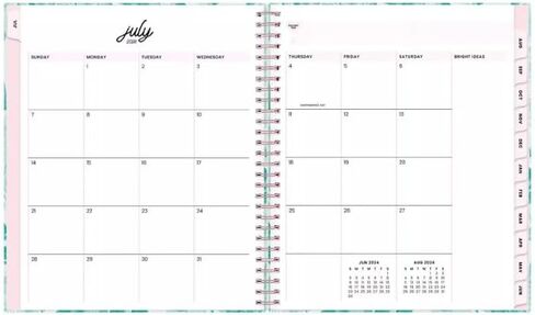 Color Me CourtneyAcademic يوليو 2024 - يونيو 2025 ملاحظات مخطط الغلاف الصلب الأسبوعية/الشهرية 10 × 8 بوصة (نعناع) in Saudi Arabia