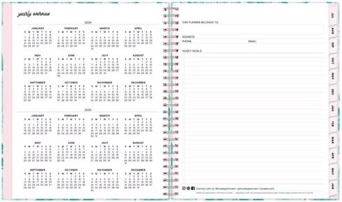 Color Me CourtneyAcademic يوليو 2024 - يونيو 2025 ملاحظات مخطط الغلاف الصلب الأسبوعية/الشهرية 10 × 8 بوصة (نعناع) in Saudi Arabia