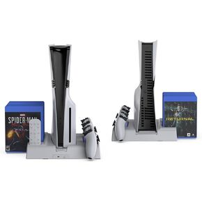 ينطبق على حامل PS5/Slim/Pro ومحطة التبريد مع محطة شحن وحدة تحكم RGB لوحدة تحكم PlayStation 5، وشاحن وحدة التحكم، وحامل التبريد، ومجموعة ملحقات PS5/Slim/Pro in Kuwait