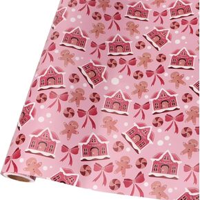 Ribbli Christmas Wrapping Paper Reversible Christmas Candy Cane and Stripe Gift Wrapping Paper Rolls Holiday Presents Decoration-17 Inch x 33 Feet in Saudi Arabia