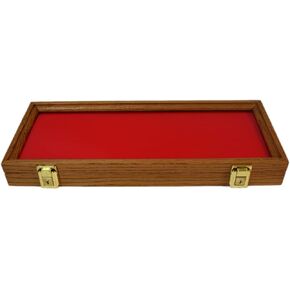 Wood Display Case for Collectibles, Knives, Arrowheads, Pins, Medals and More (18 x 12 x 2, Oak) in Kuwait