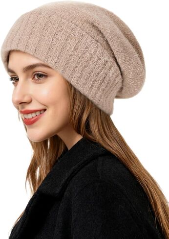 Satin Lined Slouchy Beanie Women-Winter Hats for Women Silk Lined Beanie for Winter Warm Cute Knit Hat in Saudi Arabia