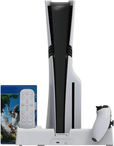 ينطبق على حامل PS5/Slim/Pro ومحطة التبريد مع محطة شحن وحدة تحكم RGB لوحدة تحكم PlayStation 5، وشاحن وحدة التحكم، وحامل التبريد، ومجموعة ملحقات PS5/Slim/Pro in Kuwait